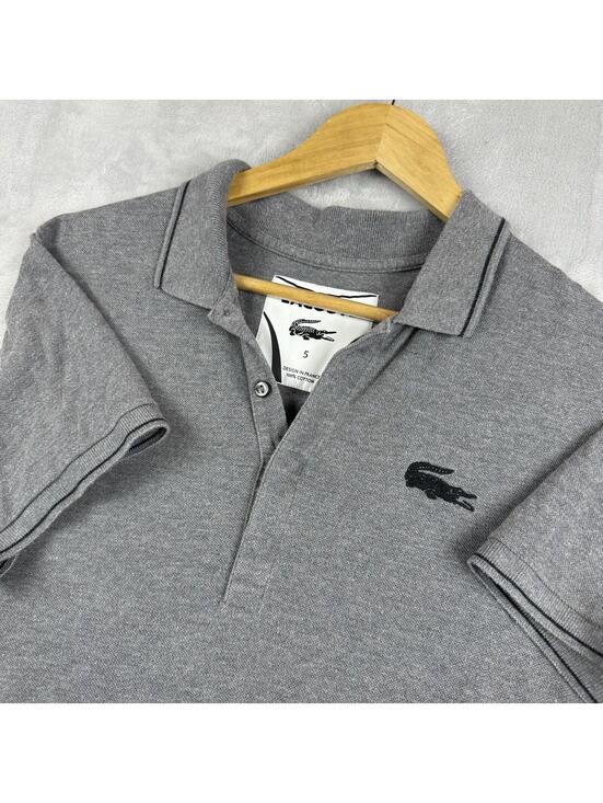 Lacoste Other - Lacoste Polo Shirt Mens 5 Gray Big Croc Logo Designer Golf Classic Fit Preppy